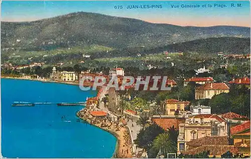 Cartes postales Juan les Pins Vue Generale et la Plage