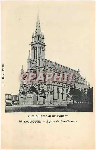 Cartes postales Rouen Eglise de Bon Secours Vues du Reseau de l'Ouest