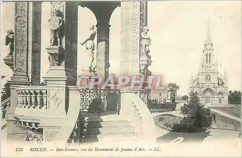 Cartes postales Rouen Bon Secours vue du Monument de Jeanne d'Arc