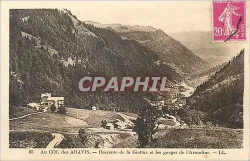 Cartes postales Au Col des Aravis Descente de la Giettaz et les Gorges de l'Arondine