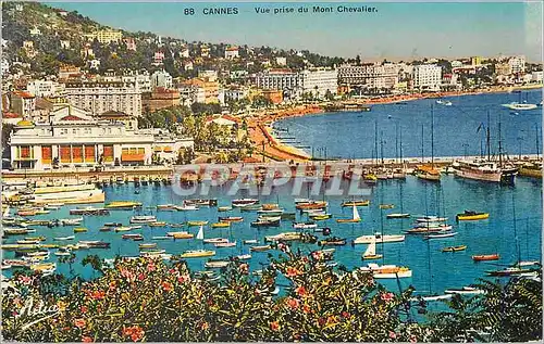 Ansichtskarte AK Cannes Vue prise du Mont Chevalier Bateaux