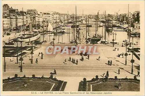 Cartes postales Le Havre La Place Gambetta et les Nouveaux Jardins Bateaux