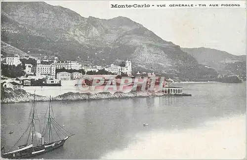 Cartes postales Monte Carlo Vue Generale Tir aux Pigeons Bateau