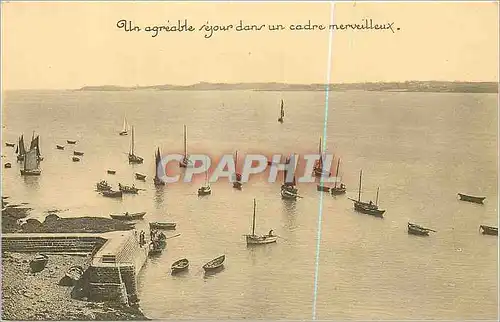Cartes postales Un Agreable Sejour dans un Cadre Merveilleux Bateaux Publicite Pension