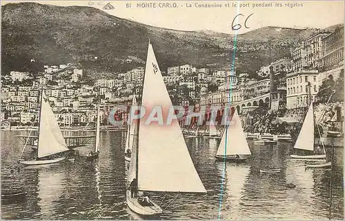 Cartes postales Monte Carlo La Condamine et le Port Pendant les Regates Bateaux