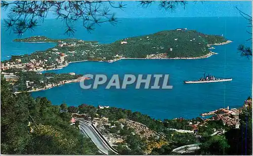 Cartes postales moderne Villefranche  Cote d'Azur Vue sur la Baie et le Cap Ferrat Bateau