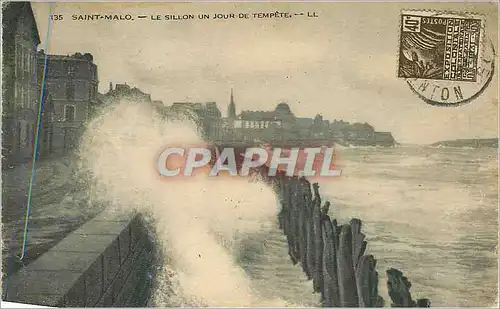 Cartes postales Saint Malo Le Sillon un Jour de Tempete