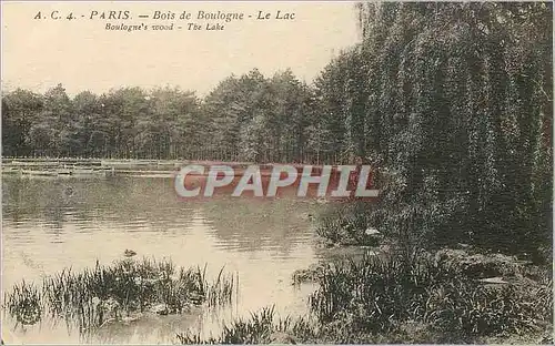 Cartes postales Paris Bois de Boulogne Le Lac