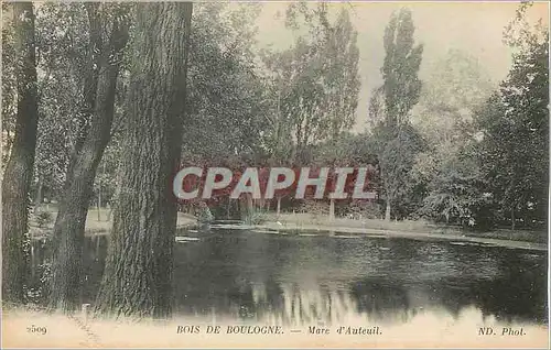 Cartes postales Bois de Boulogne Mare d'Auteuil