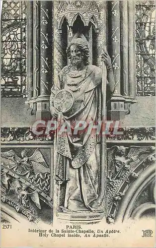 Cartes postales Paris Interieur de la Sainte Chapelle Un Apotre