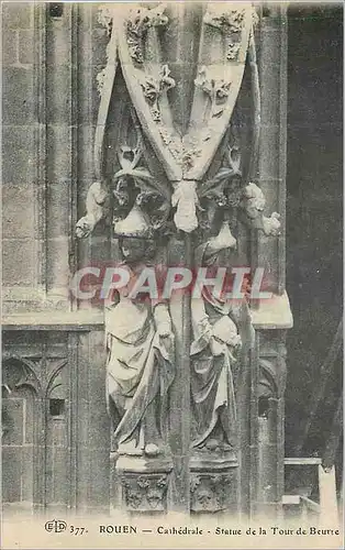 Ansichtskarte AK Rouen Cathedrale Statue de la Tour de Beurre