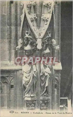 Cartes postales Rouen Cathedrale Statue de la Tour de Beurre