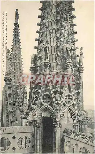 Cartes postales Rouen Cathedrale Portail de la Catende Details des Clochetons du Sommet
