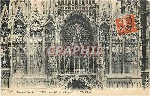 Ansichtskarte AK Cathedrale de Rouen Detail de la Facade