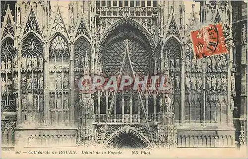 Cartes postales Cathedrale de Rouen Detail de la Facade