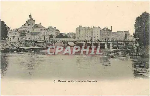 Cartes postales Meaux Passerelle et Moulins