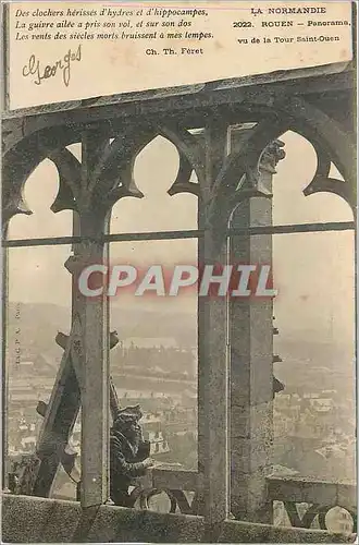 Ansichtskarte AK Rouen La Normande Panorama vu de la Tour Saint Ouen