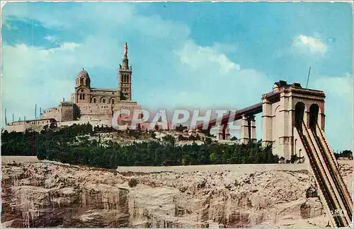 Cartes postales moderne Marseille (B du R) Notre Dame de la Garde et les Ascenseurs