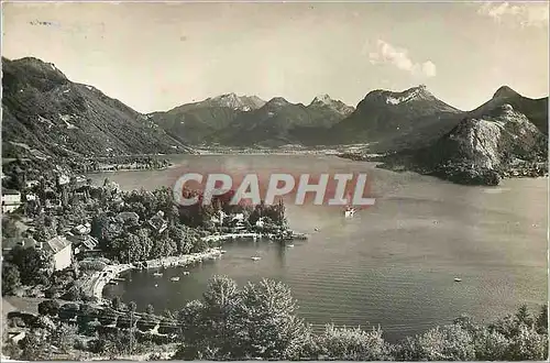 Moderne Karte Lac d'Annecy Talloires Vue Generale et Massif des Bauges