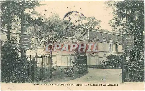 Cartes postales Paris Bois de Boulogne Le Chateau de Madrid