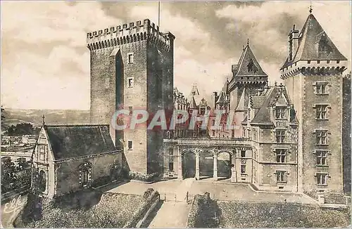 Moderne Karte Pau Chateau Henri IV Donjon Facade et Entree