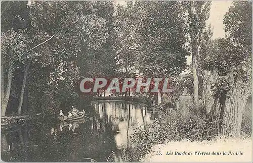 Ansichtskarte AK Les Bords de l'Yerres dans la Prairie Bateau Barque