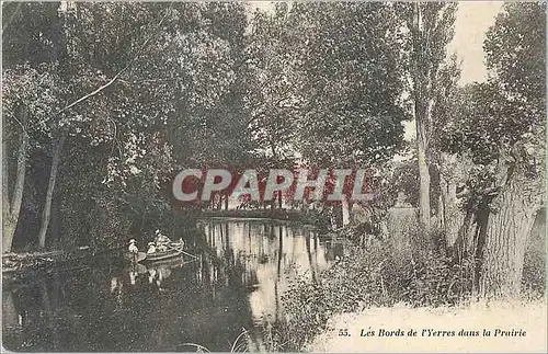 Cartes postales Les Bords de l'Yerres dans la Prairie Bateau Barque