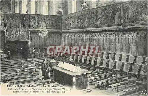 Cartes postales Eglise Abbatiale de la Chaise Dieu Stalles du XIVe Siecle Tombeau du Pape Clement VI