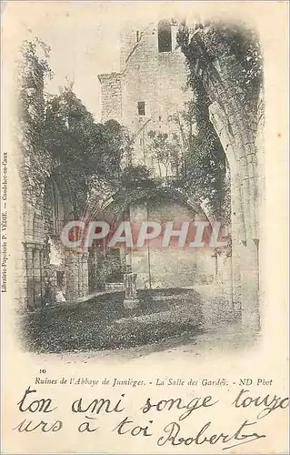 Ansichtskarte AK Ruines de l'Abbaye de Jumieges La Salle des Gardes