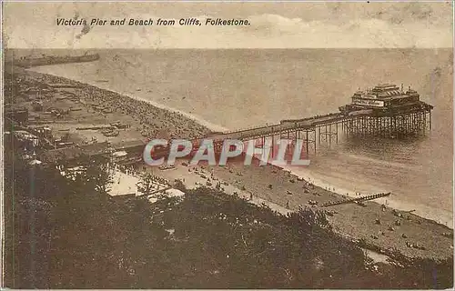 Cartes postales Folkestone Victoria Pier and Beach from Cliffs