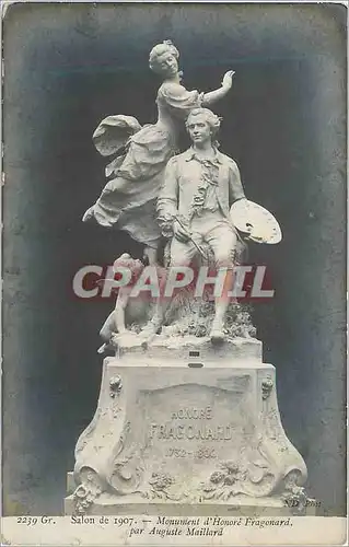 Cartes postales moderne Salon de 1907 Monument d'Honore Fragonard par Auguste Maillard