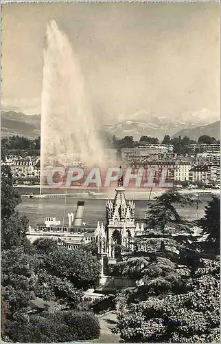 Cartes postales moderne Geneve le Monument Brunswick et le Jet d'Eau (120 m) Bateau