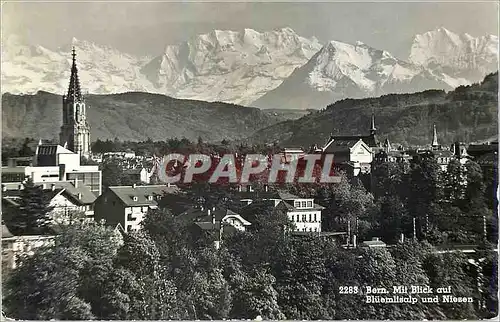 Moderne Karte Bern Mit Blick auf Bluemlisalp und Niesen