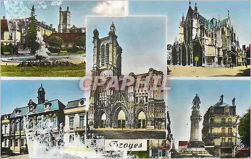 Cartes postales moderne Troyes Jardin de la Prefecture Eglise St Urbain La Cathedrale L'Hotel de Ville