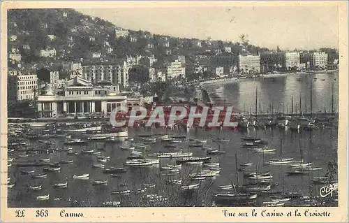 Cartes postales Cannes Vue sur le Casino et la Croisette Bateaux