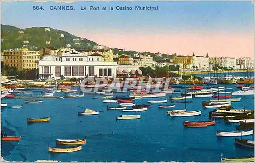 Ansichtskarte AK Cannes Le Port et le Casino Municipal Bateaux