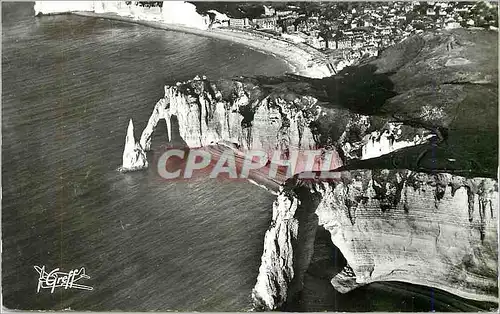 Moderne Karte Etretat En Normandie (Seine Maritime) les Trois Portes et l'Aiguille Vue Aerienne