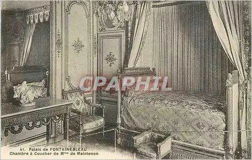 Ansichtskarte AK Palais de Fontainebleau Chambre a Coucher de Mme de Maintenon