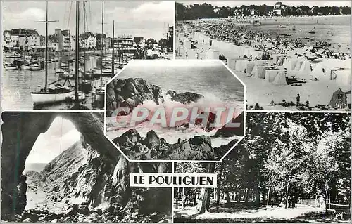 Cartes postales moderne Le Pouliguen Le Port La Plage Vagues sur les Rochers Le Bois Grotte des Korrigans