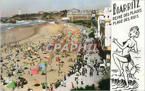 Cartes postales moderne Biarritz (Basses Pyrenees) la Grande Plage Crabe