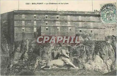 Cartes postales Belfort Le Chateau et le Lion
