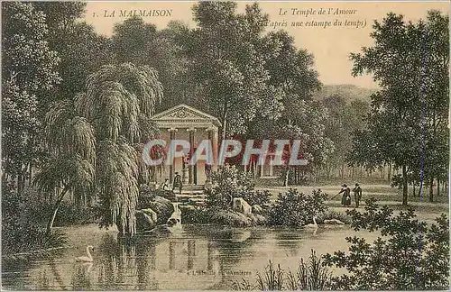 Cartes postales La Malmaison Le Temple de l'Amour d'apres une Estampe du Temps