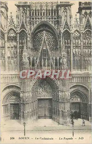 Ansichtskarte AK Rouen La Cathedrale La Facade