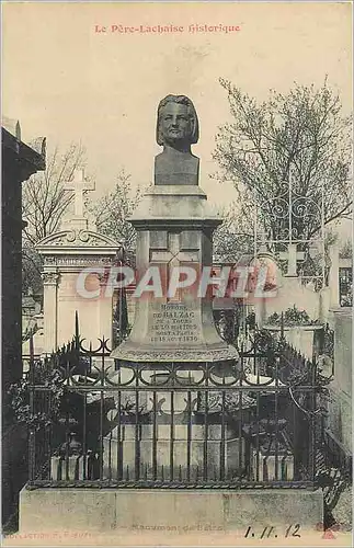 Cartes postales Le Pere Lachaise Historique Monument de Balzac