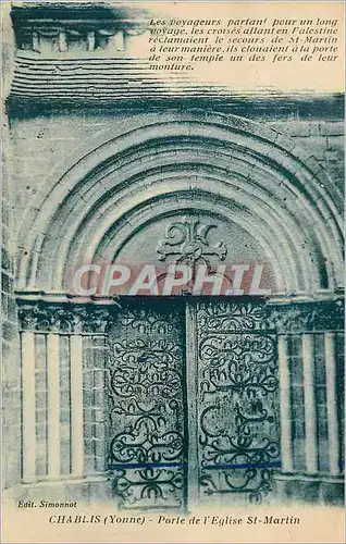 Cartes postales Chablis (Yonne) Porte de l'Eglise St Martin