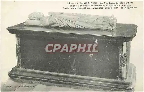 Cartes postales La Chaise Dieu Le Tombeau de Clement VI Riche Monument en Marbre