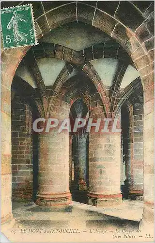 Cartes postales Le Mont Saint Michel L'Abbaye La Crypte des Gros Piliers