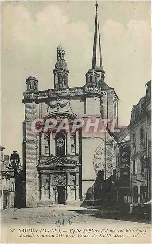 Cartes postales Saumur (M et L) Eglise St Pierre (Monument Historique)