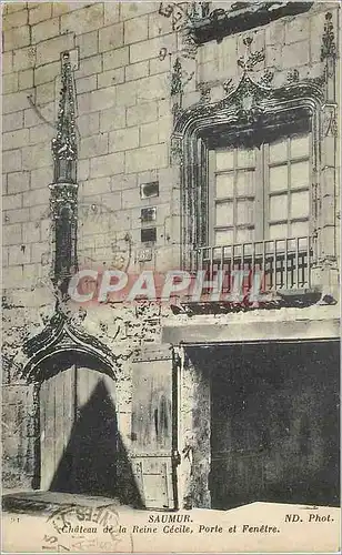Cartes postales Saumur Chateau de la Reine Cecile Porte et Fenetre