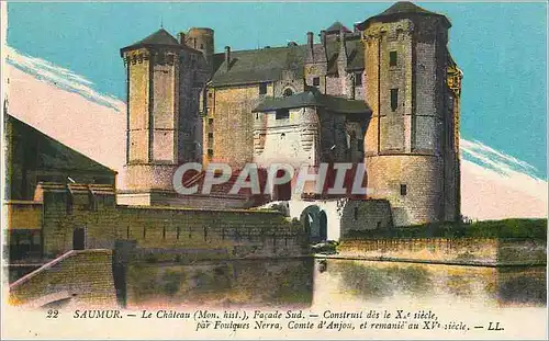 Cartes postales Saumur Le Chateau (Mont Hist) Facade Sud Construit des le XIe Siecle